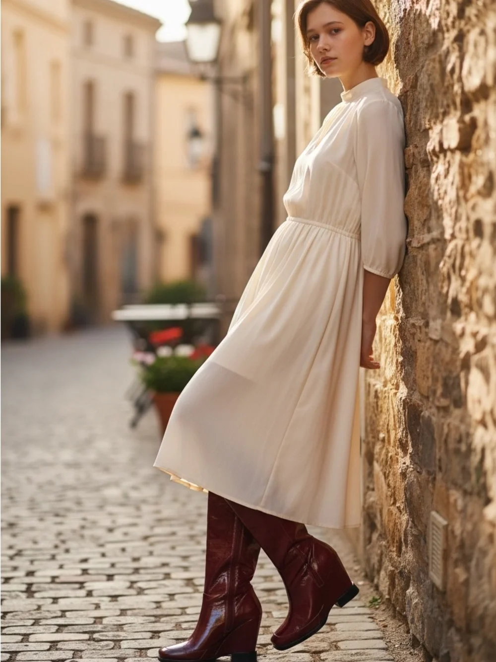 Chloe deep red patent boots 36 wore 3 Times
